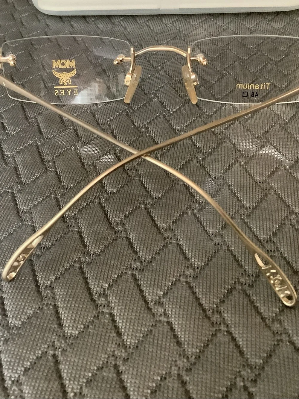 MCM Rimless Titanium Eyeglasses in Gold Tone